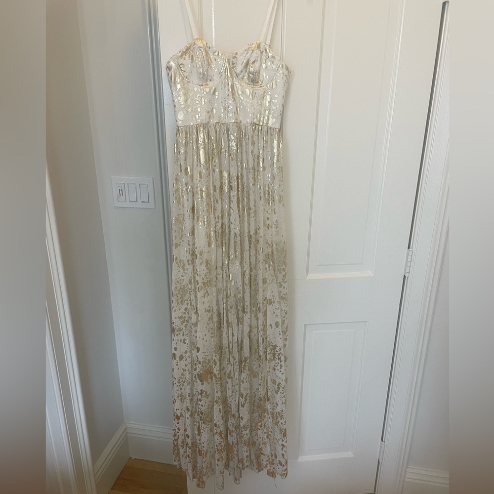Elegant Gold Detailed Alice + Olivia Gown